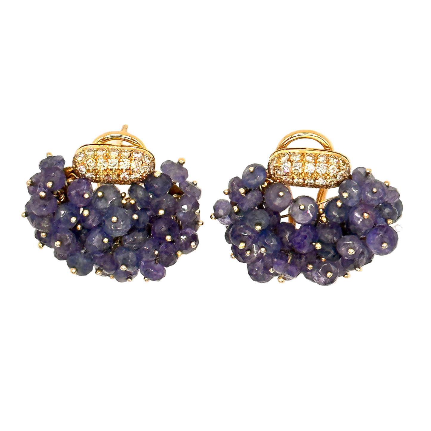 Vintage Diamond and Tanzanite Berry Earrings